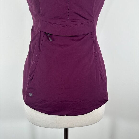 Lululemon Run For Cold Running Vest Plum Full Zip Size 6 Mock Neck - Picture 9 of 16